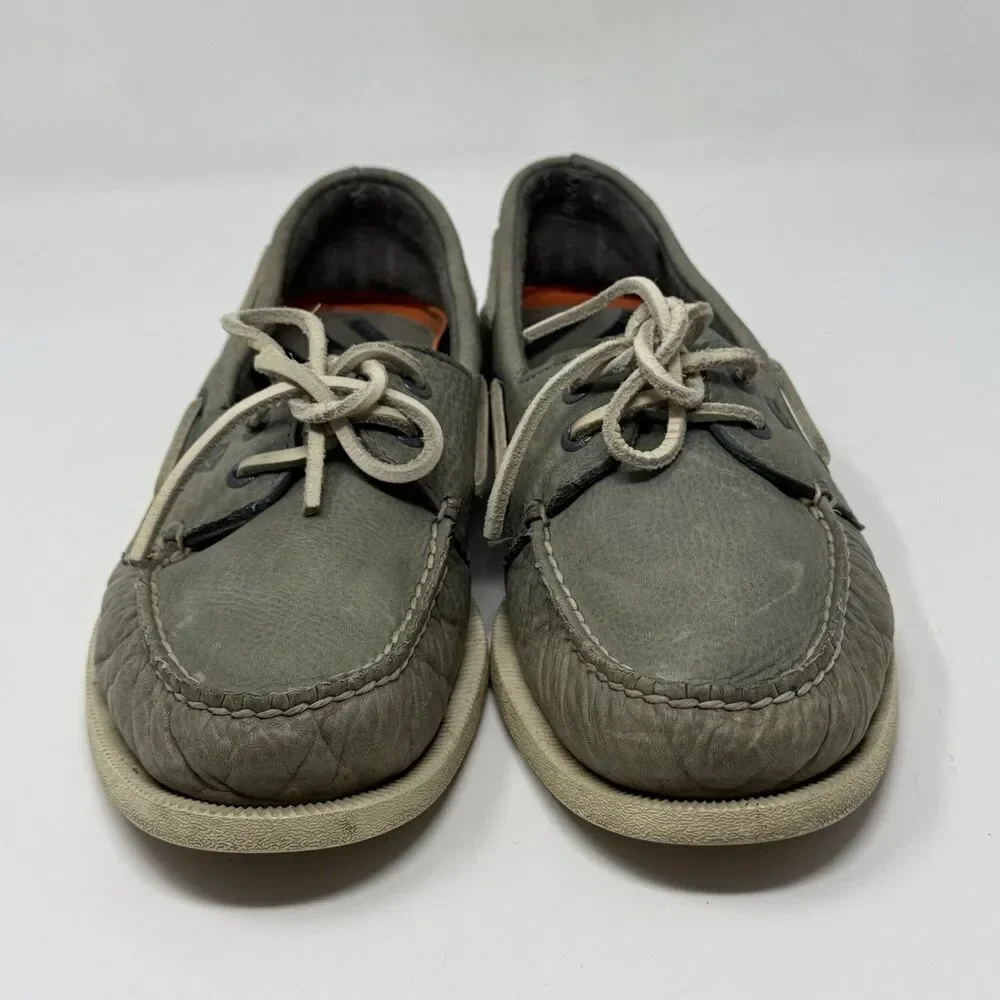 Sperry Top Sider Daytona Boat Shoes Mens 9.5 M Green Leather 2 Eye Preppy